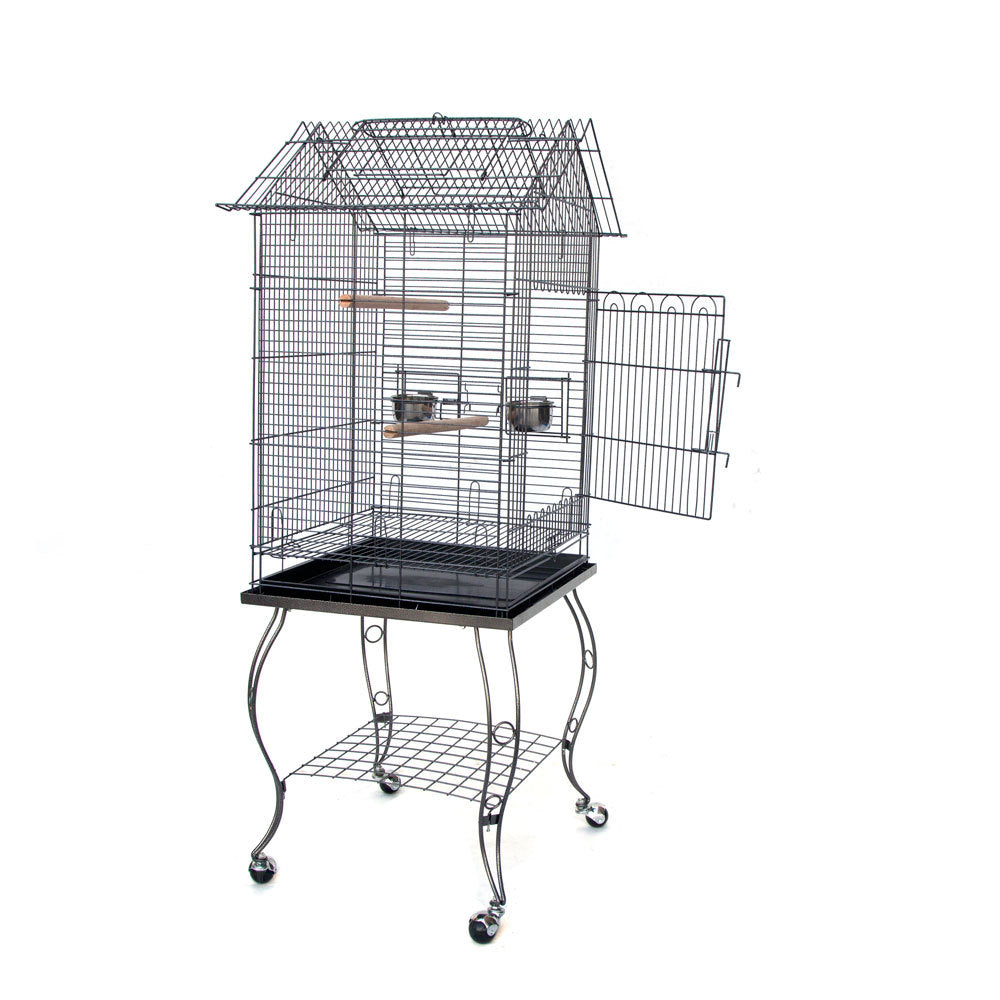 Bird Cages & Stands: Samland BIRD PARROT CAGE WITH STAND COCKATIEL AMAZON AFRICAN GREY CAIQUE CONURE BLACK