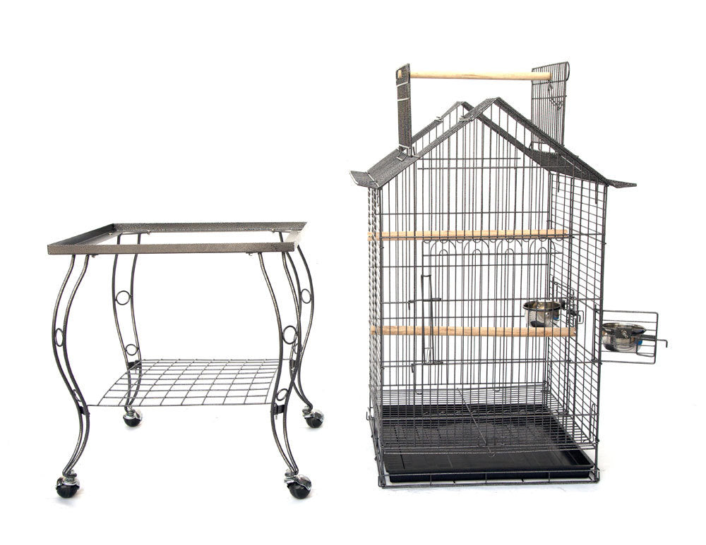 Bird Cages & Stands: Samland BIRD PARROT CAGE WITH STAND COCKATIEL AMAZON AFRICAN GREY CAIQUE CONURE BLACK