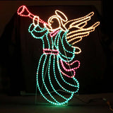 Outdoor Decorations & Lights: Samland LED ANIMATED CHRISTMAS ANGEL SOUNDING TRUMPET MOTIF ROPE LIGHT