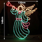 Outdoor Decorations & Lights: Samland LED ANIMATED CHRISTMAS ANGEL SOUNDING TRUMPET MOTIF ROPE LIGHT