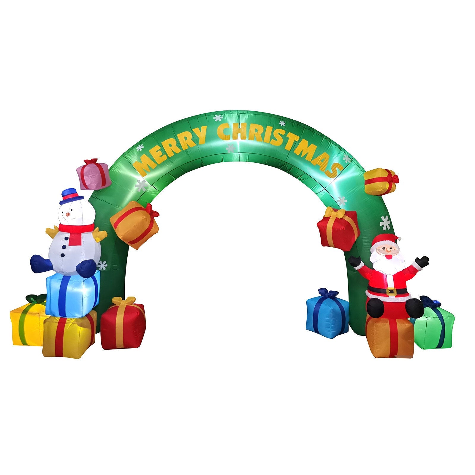Christmas Decorations: Samland 5x3M INFLATABLE CHRISTMAS ARCH WITH SANTA SNOW MAN AND LED LIGHT