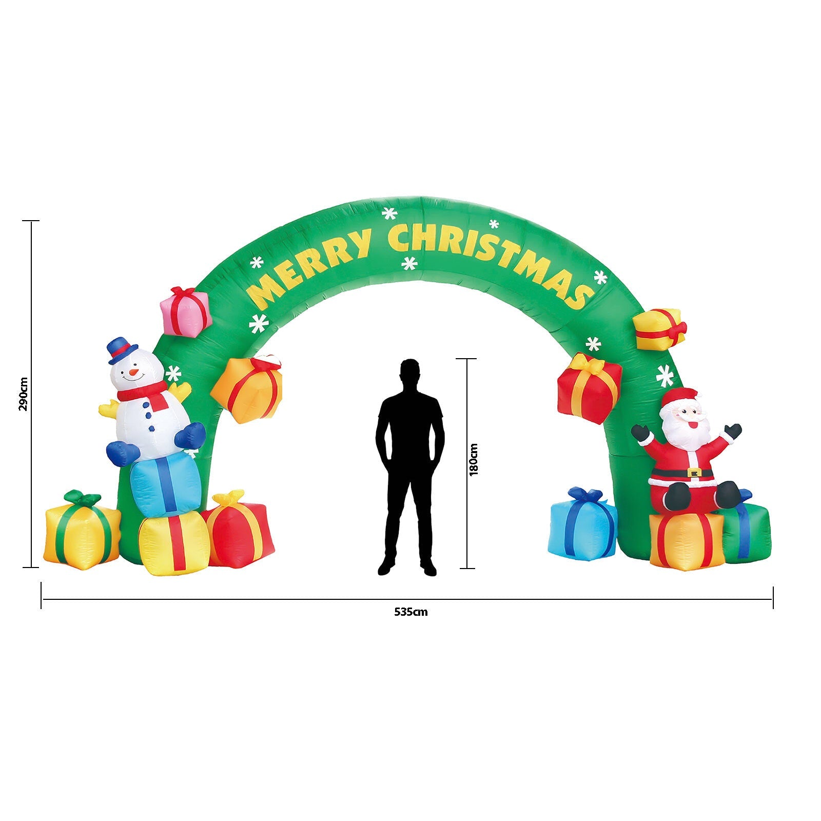Christmas Decorations: Samland 5x3M INFLATABLE CHRISTMAS ARCH WITH SANTA SNOW MAN AND LED LIGHT