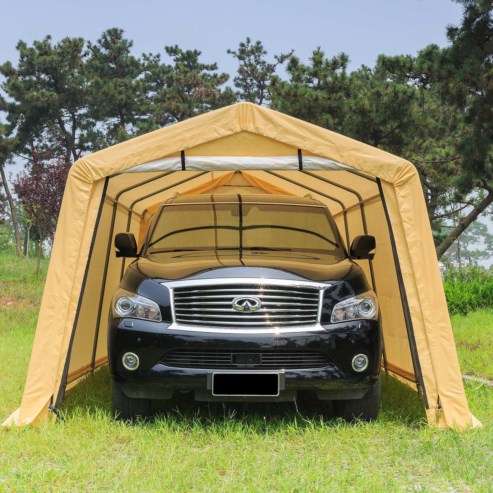 Canopies & Gazebos: Samland Portable Carport Garage Shelter Canopy Single Size 10x20FT