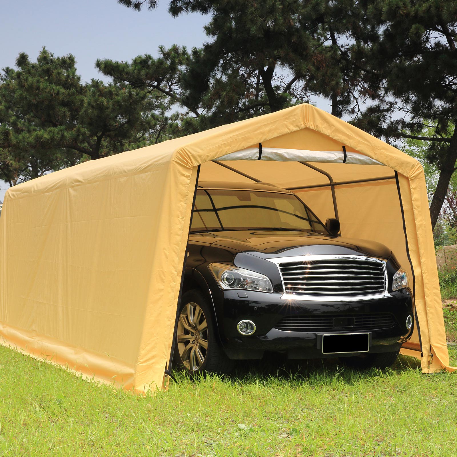 Canopies & Gazebos: Samland Portable Carport Garage Shelter Canopy Single Size 10x20FT