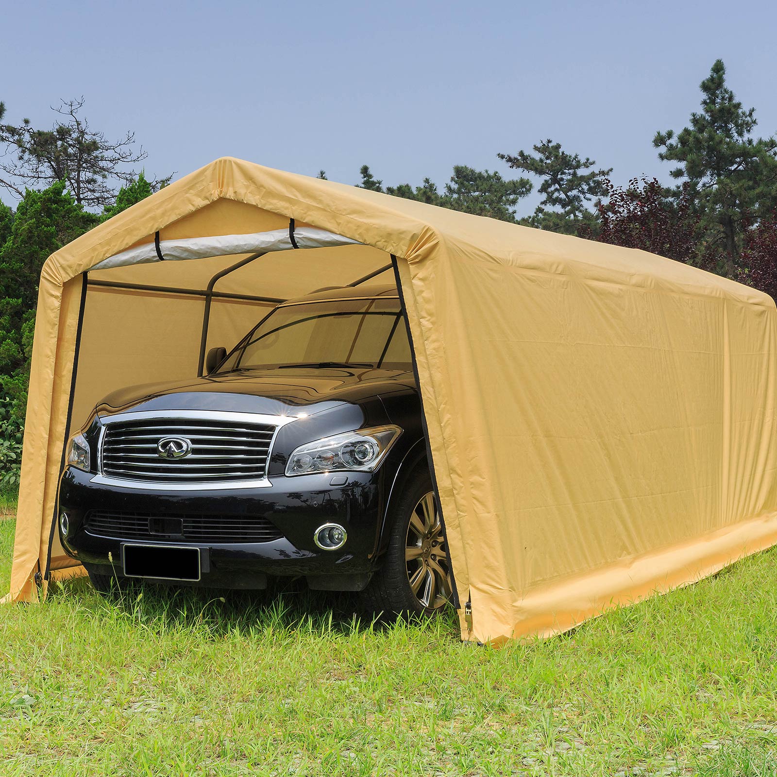 Canopies & Gazebos: Samland Portable Carport Garage Shelter Canopy Single Size 10x20FT