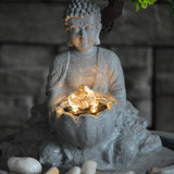Wellness Accessories: Samland JAPANESE MINIATURE ZEN BONSAI GARDEN WITH BUDDHA WATER FOUNTAIN