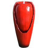 Metal Detectors: Samland 82CM BROKEN JAR WATER FEATURE FOUNTAIN WITH LED LIGHT RED
