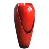 Metal Detectors: Samland 82CM BROKEN JAR WATER FEATURE FOUNTAIN WITH LED LIGHT RED