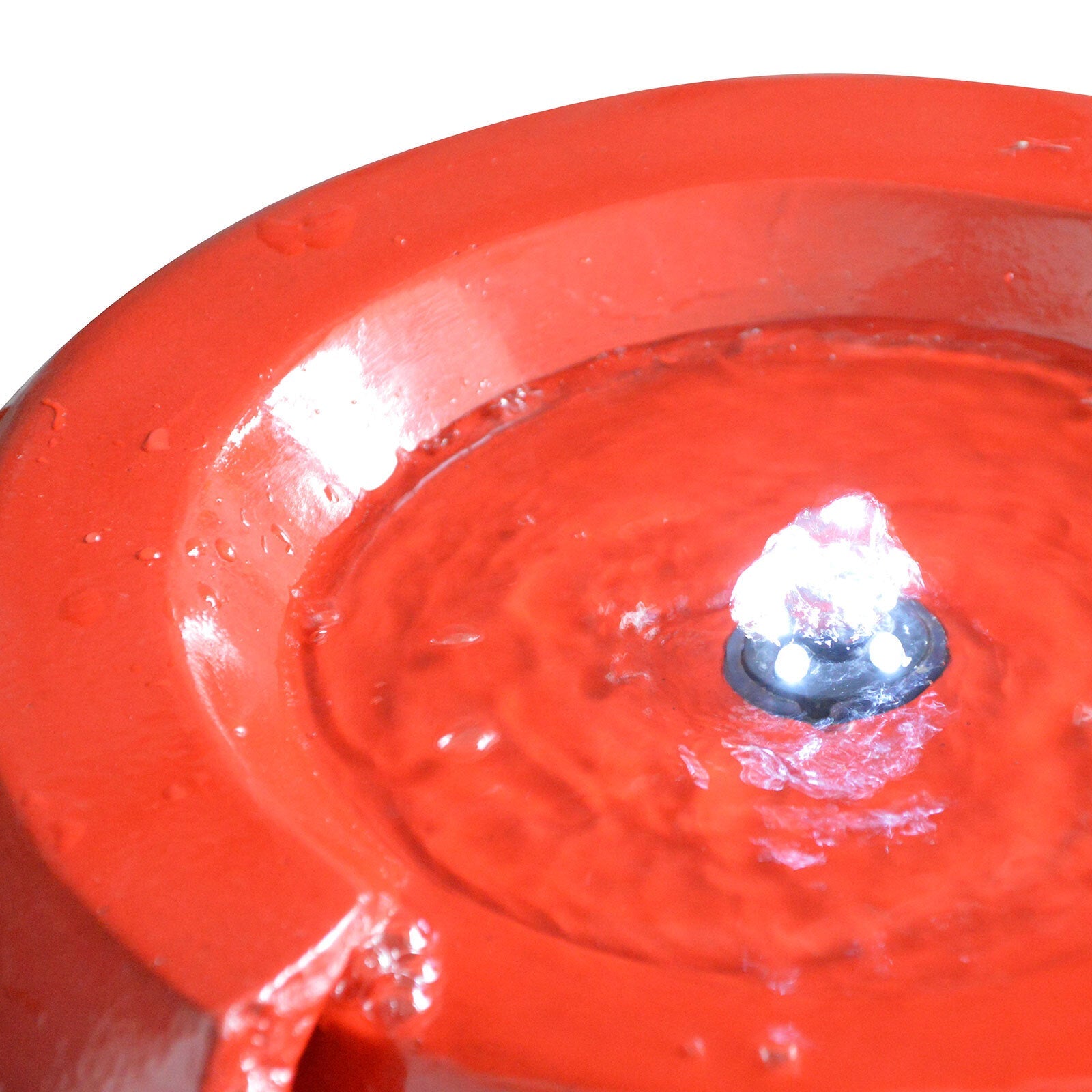 Metal Detectors: Samland 82CM BROKEN JAR WATER FEATURE FOUNTAIN WITH LED LIGHT RED
