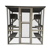Small Animal Habitats & Cages: Samland Wooden Cat Cage Walk in Cat Condo House Kitten Ferret Enclosure Cage