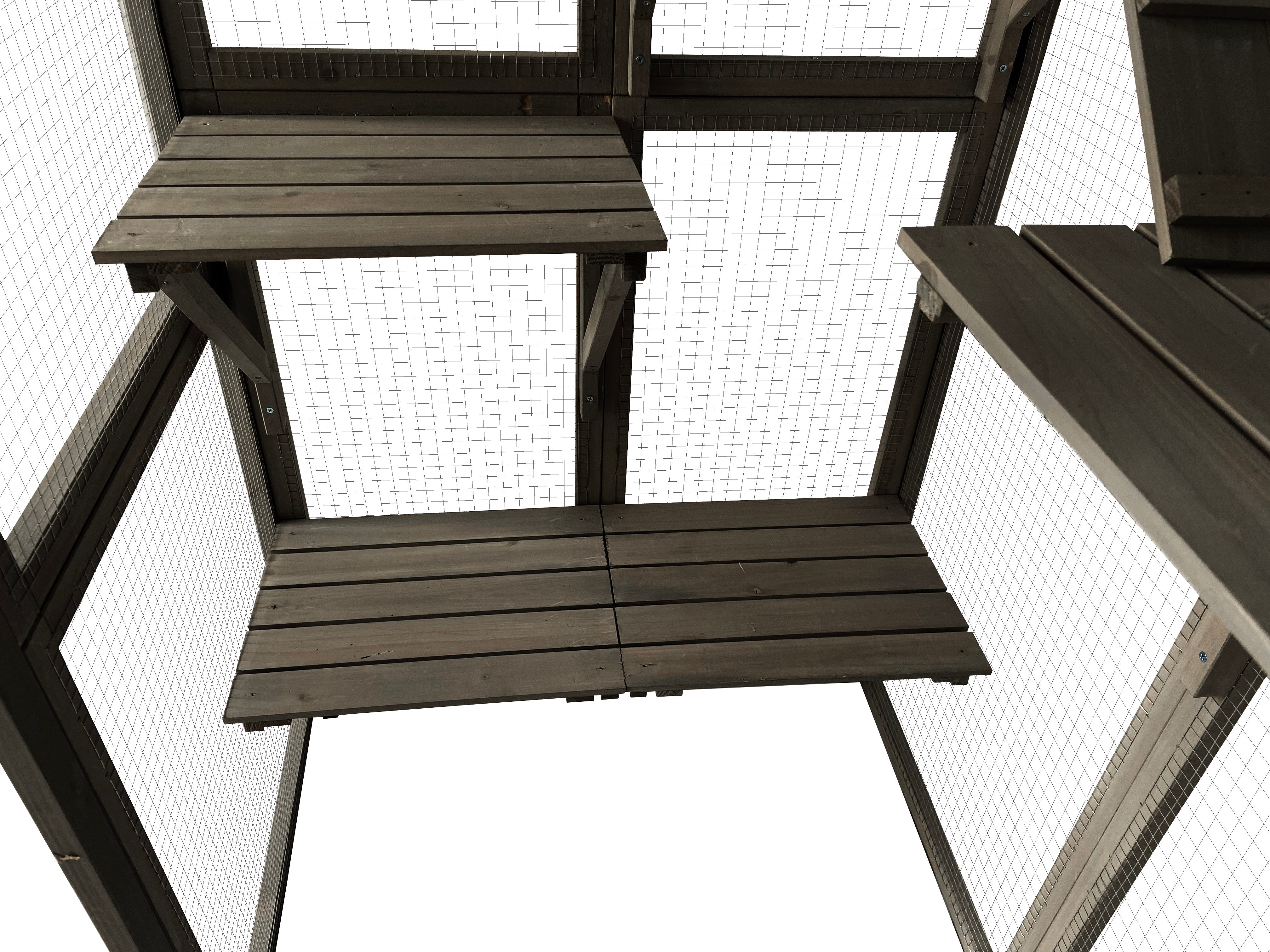 Small Animal Habitats & Cages: Samland Wooden Cat Cage Walk in Cat Condo House Kitten Ferret Enclosure Cage