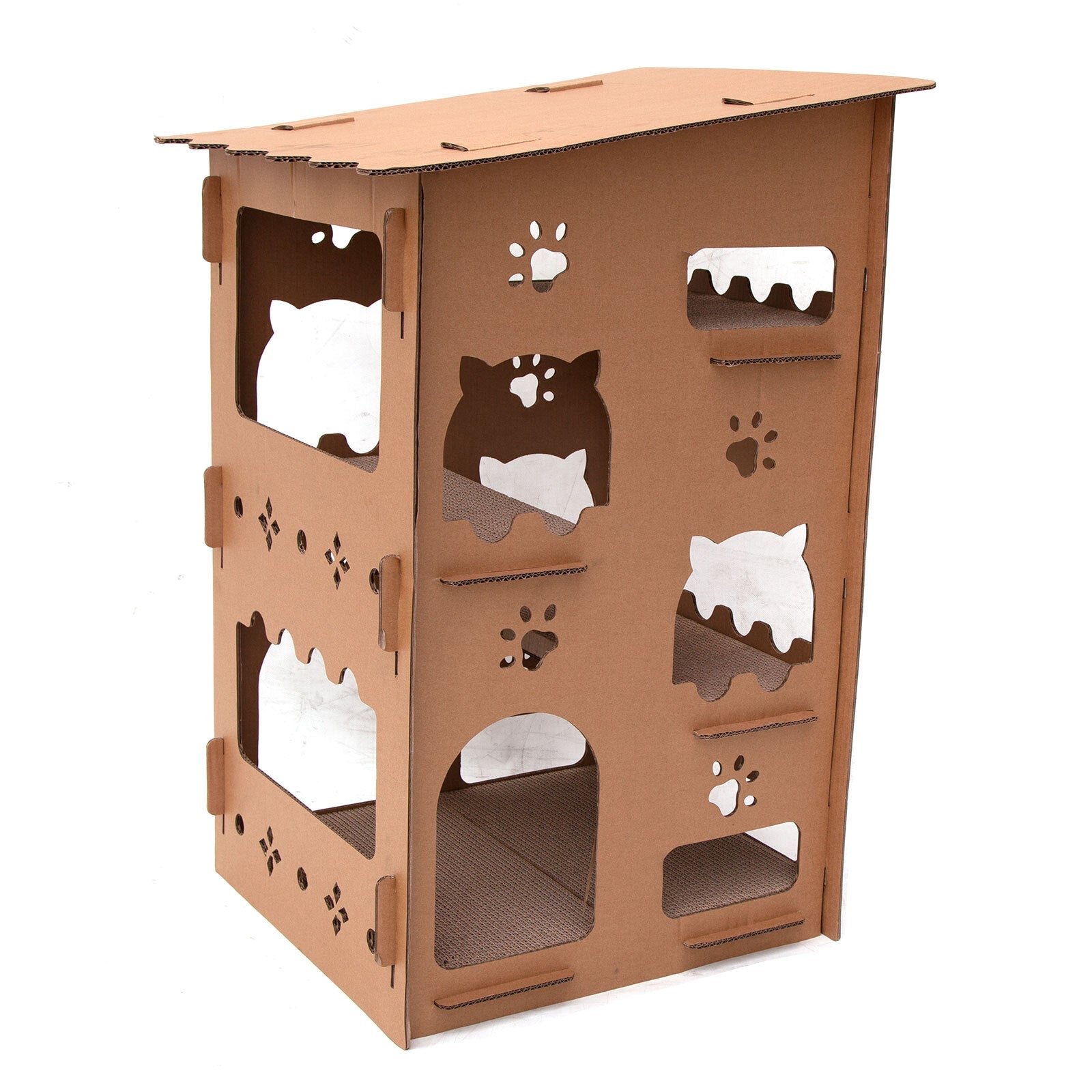 Cat Scratching Posts: Samland CAT SCRATCHING CARDBOARD 4 LEVEL HOUSE