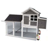 Coop & Hutch Accessories: Samland WOODEN CHICKEN RANCH CHICKEN COOP WITH RUN ON WHEEL PVC ROOF