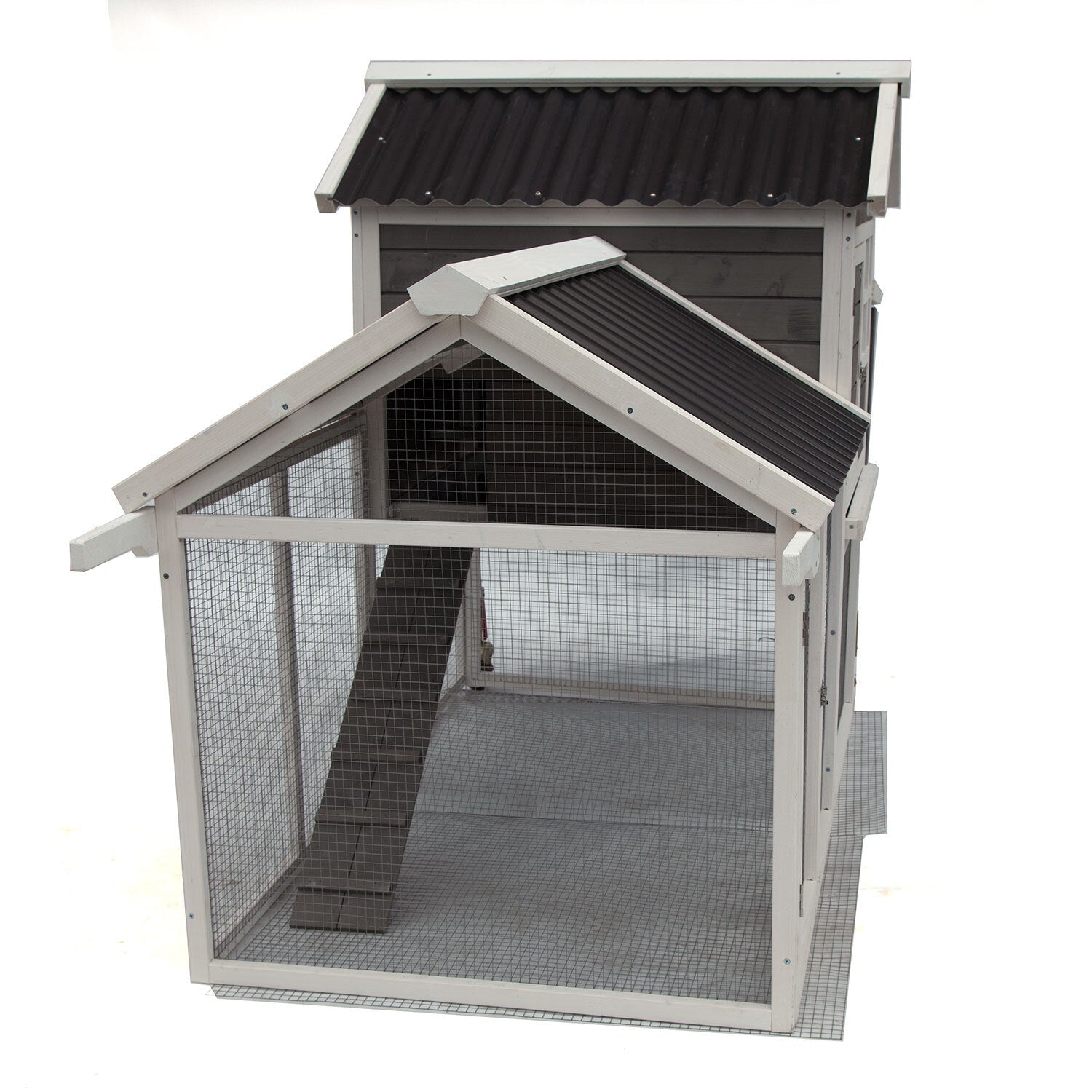 Coop & Hutch Accessories: Samland WOODEN CHICKEN RANCH CHICKEN COOP WITH RUN ON WHEEL PVC ROOF