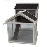 Coop & Hutch Accessories: Samland WOODEN CHICKEN RANCH CHICKEN COOP WITH RUN ON WHEEL PVC ROOF