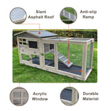 Small Animal Habitats & Cages: Samland Rabbit Hutch Cage Indoor and Outdoor Chicken Coop Guinea Pig Cage Bunny Cage Waterproof Roof