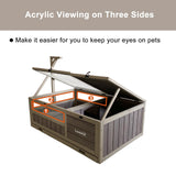 Small Animal Habitats & Cages: Samland Wooden Tortoise House Cage, Indoor Enclosure House Reptile Habitat Cage Box