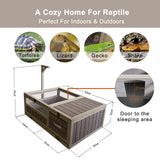 Small Animal Habitats & Cages: Samland Wooden Tortoise House Cage, Indoor Enclosure House Reptile Habitat Cage Box