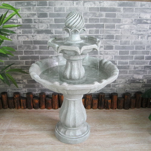 Fountain & Ponds Accessories: Samland SOLAR POWERED 2-TIER BIRD BATH WATER FOUNTAIN