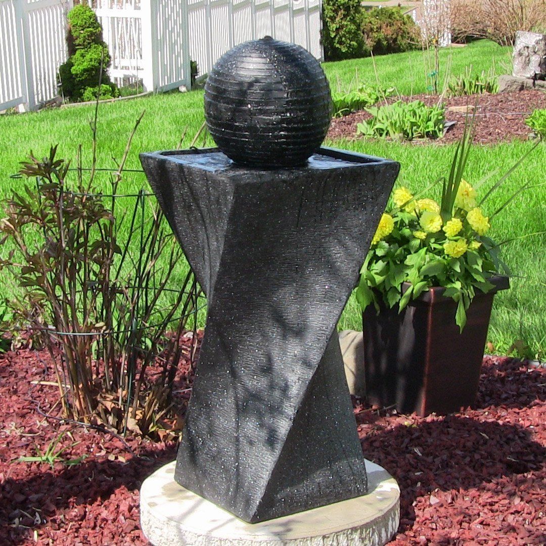 Fountain & Ponds Accessories: Samland SOLAR PANEL POWER WATER PUMP FOUNTAIN FEATURE WITH LED TWISTED DESIGN