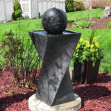 Fountain & Ponds Accessories: Samland SOLAR PANEL POWER WATER PUMP FOUNTAIN FEATURE WITH LED TWISTED DESIGN