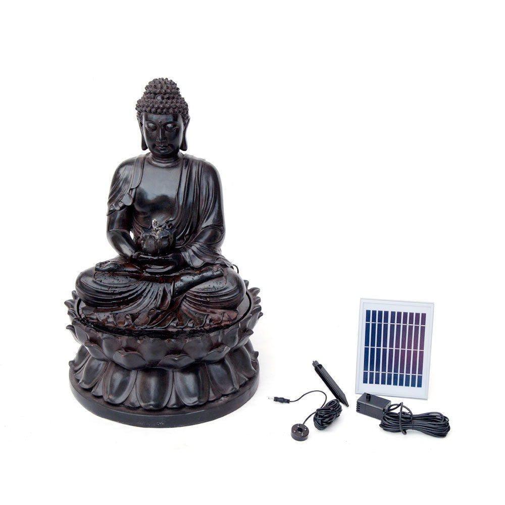 Fountain & Ponds Accessories: Samland BUDDHA SOLAR WATER FOUNTAIN WITH LED LIGHT