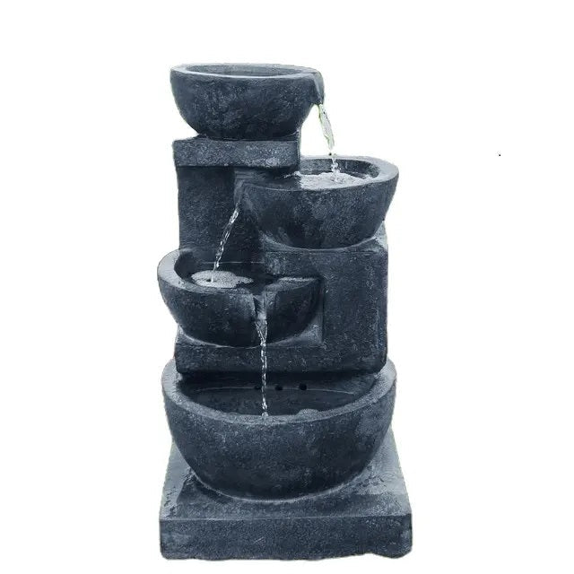 Fountain & Ponds Accessories: Samland 4 TIERS CASARDING SOLAR WATER FOUNTAIN