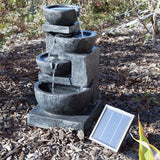 Fountain & Ponds Accessories: Samland 4 TIERS CASARDING SOLAR WATER FOUNTAIN