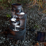 Fountain & Ponds Accessories: Samland 4 TIERS CASARDING SOLAR WATER FOUNTAIN