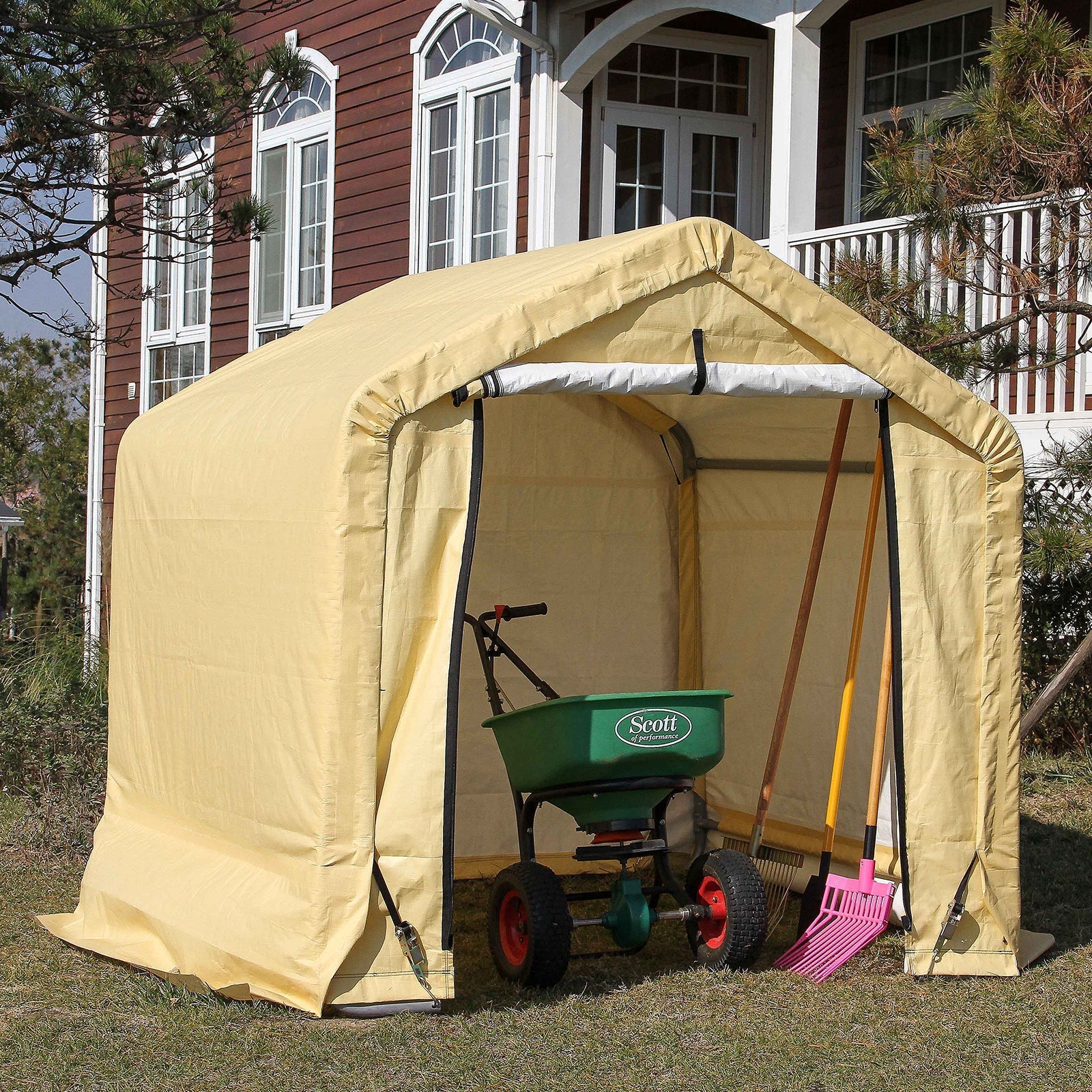 Storage Cabinets & Lockers: Samland Outdoor Storage Garage Shelter Size 6x6FT