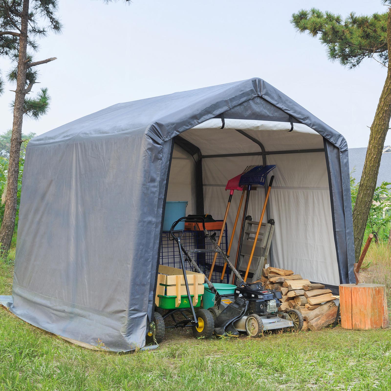 Sheds: Samland Portable Storage Garage Shelter Size 8x8FT