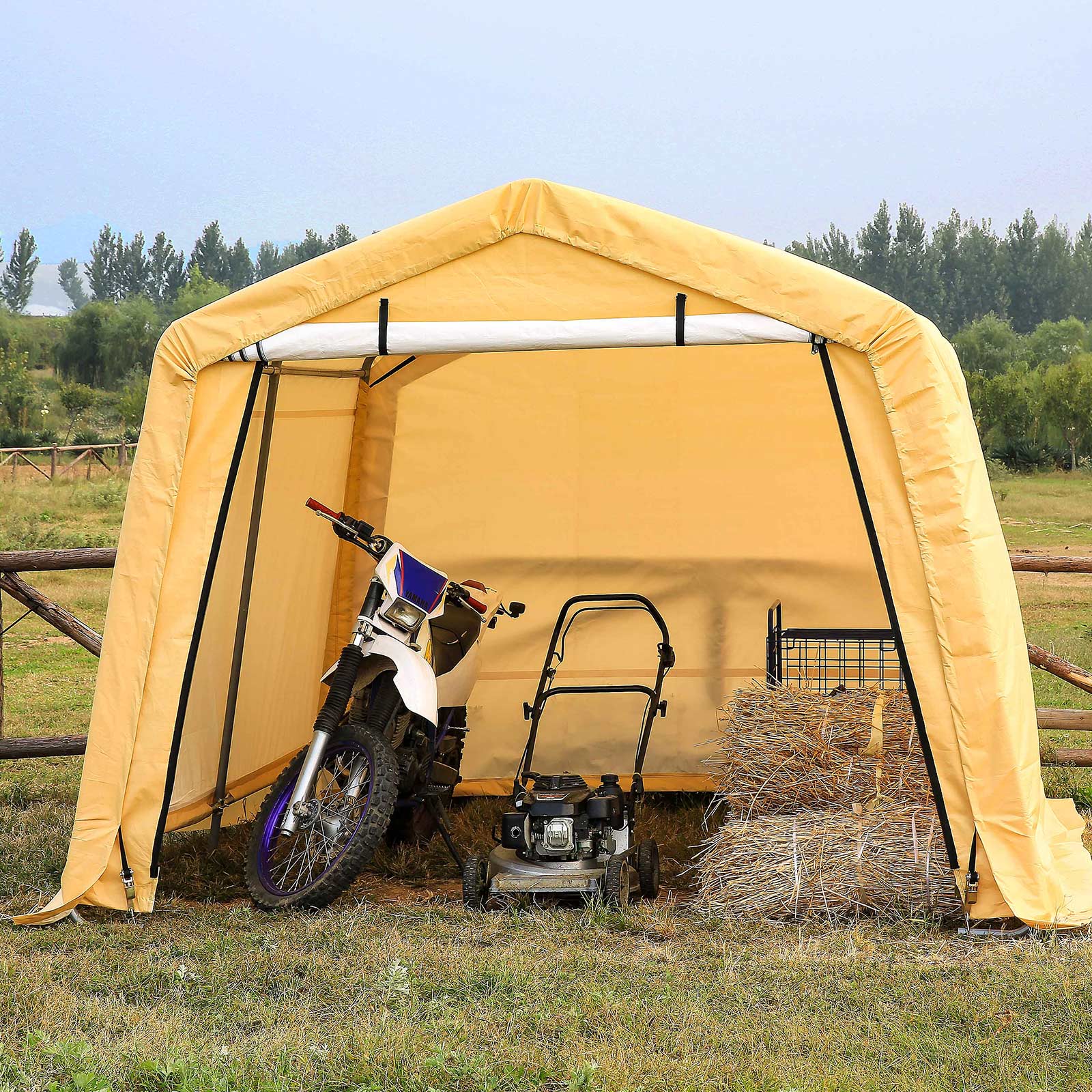 Sheds: Samland Portable Storage Garage Shelter Size 10x10FT