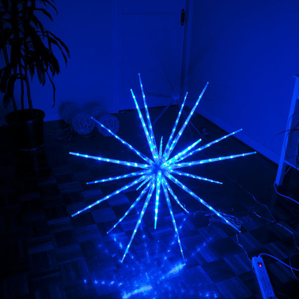 Outdoor Decorations & Lights: Samland 160 Led Blast Ice Star Ball Christmas Light Decoration Blue 122cm Diameter