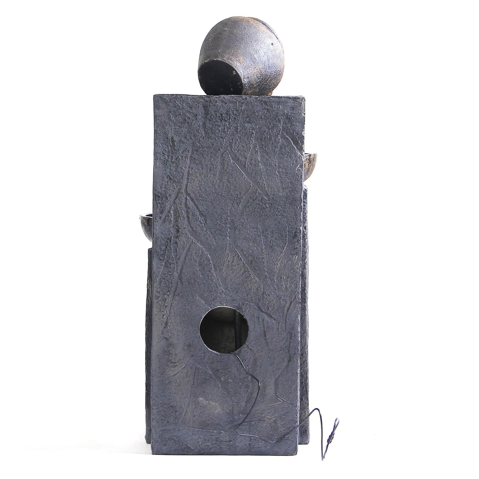 Fountain & Ponds Accessories: Samland 5 TIERS RUSTIC POURING POTS SOLAR WATER FOUNTAIN FEATURE