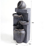 Fountain & Ponds Accessories: Samland 5 TIERS RUSTIC POURING POTS SOLAR WATER FOUNTAIN FEATURE