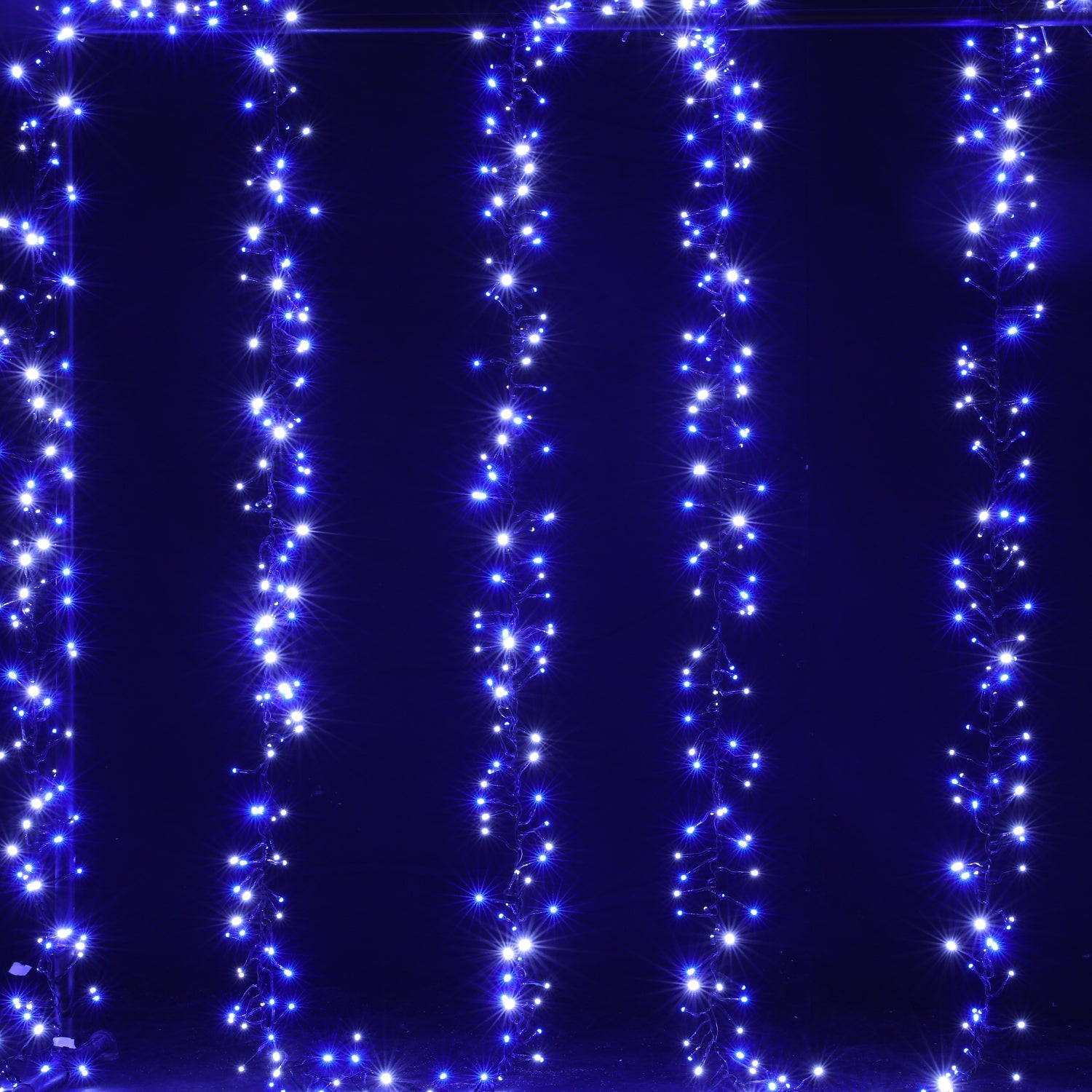 Outdoor Decorations & Lights: Samland 1200 Led Cluster Fairy Light Blue White For Christmas Decoration