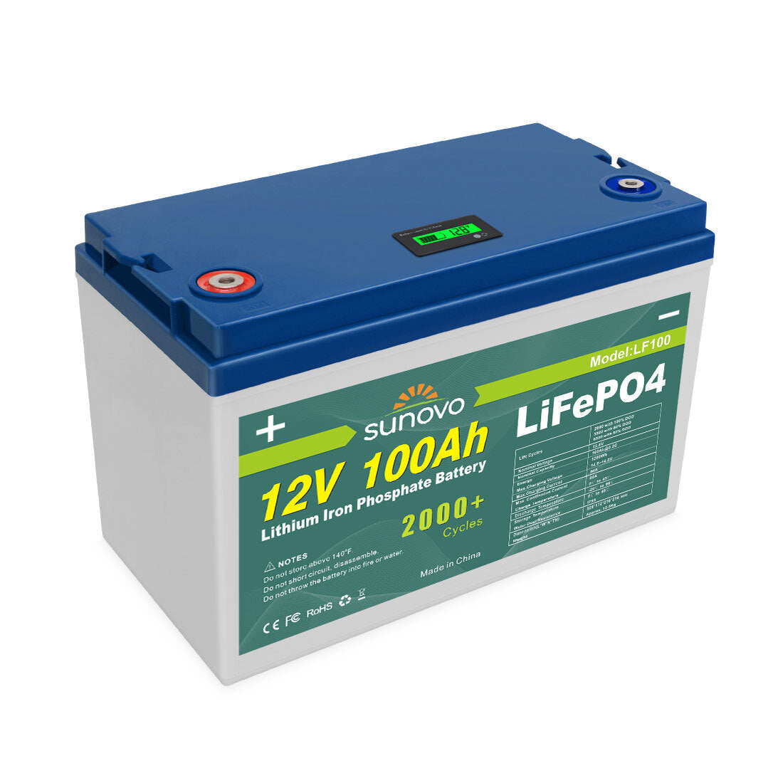 Batteries & Generators: Samland 12V 100AH Deep Circle Lifepo4 Lithium Battery Rechargeable
