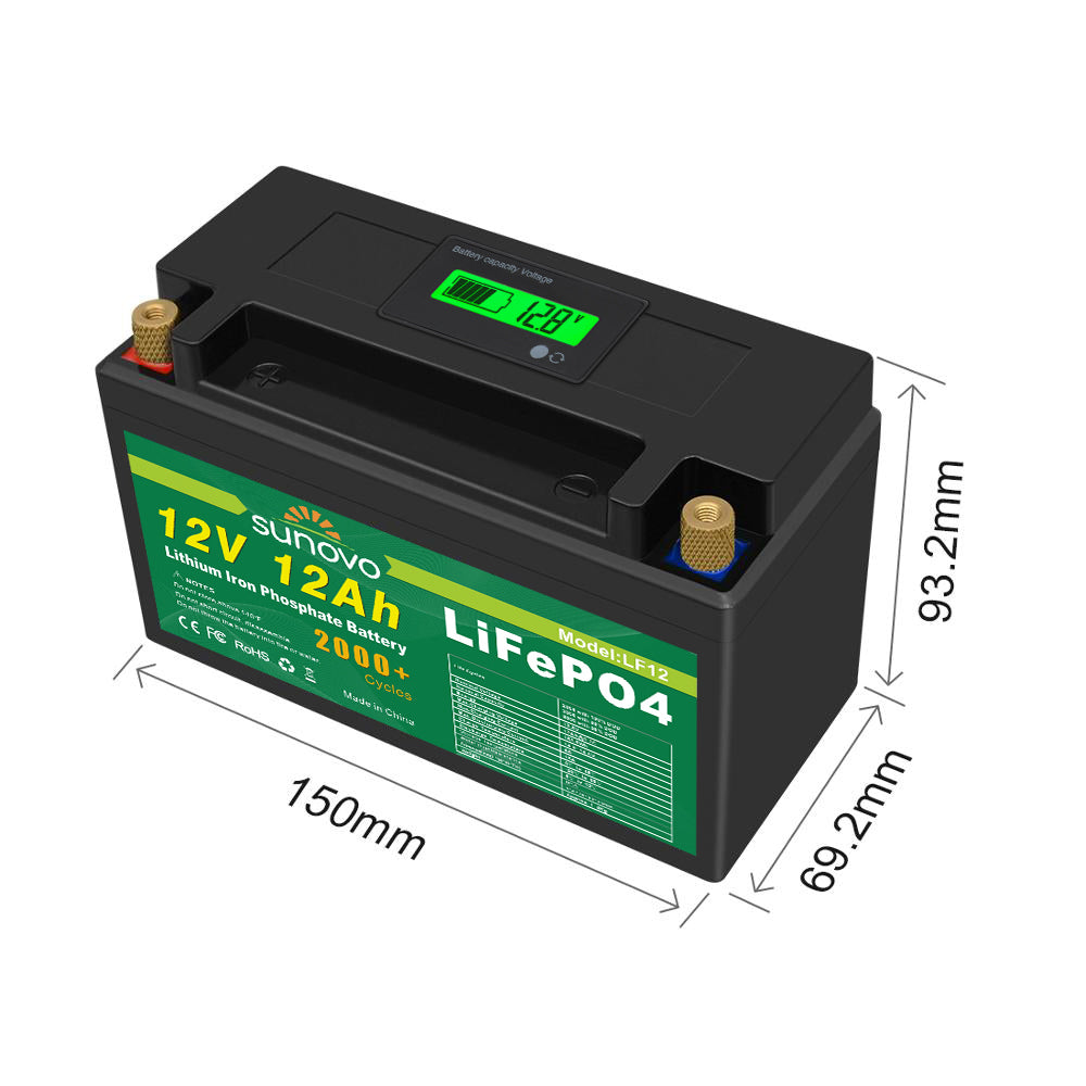Batteries & Generators: Samland 12V 12AH Deep Circle Lifepo4 Lithium Battery Rechargeable