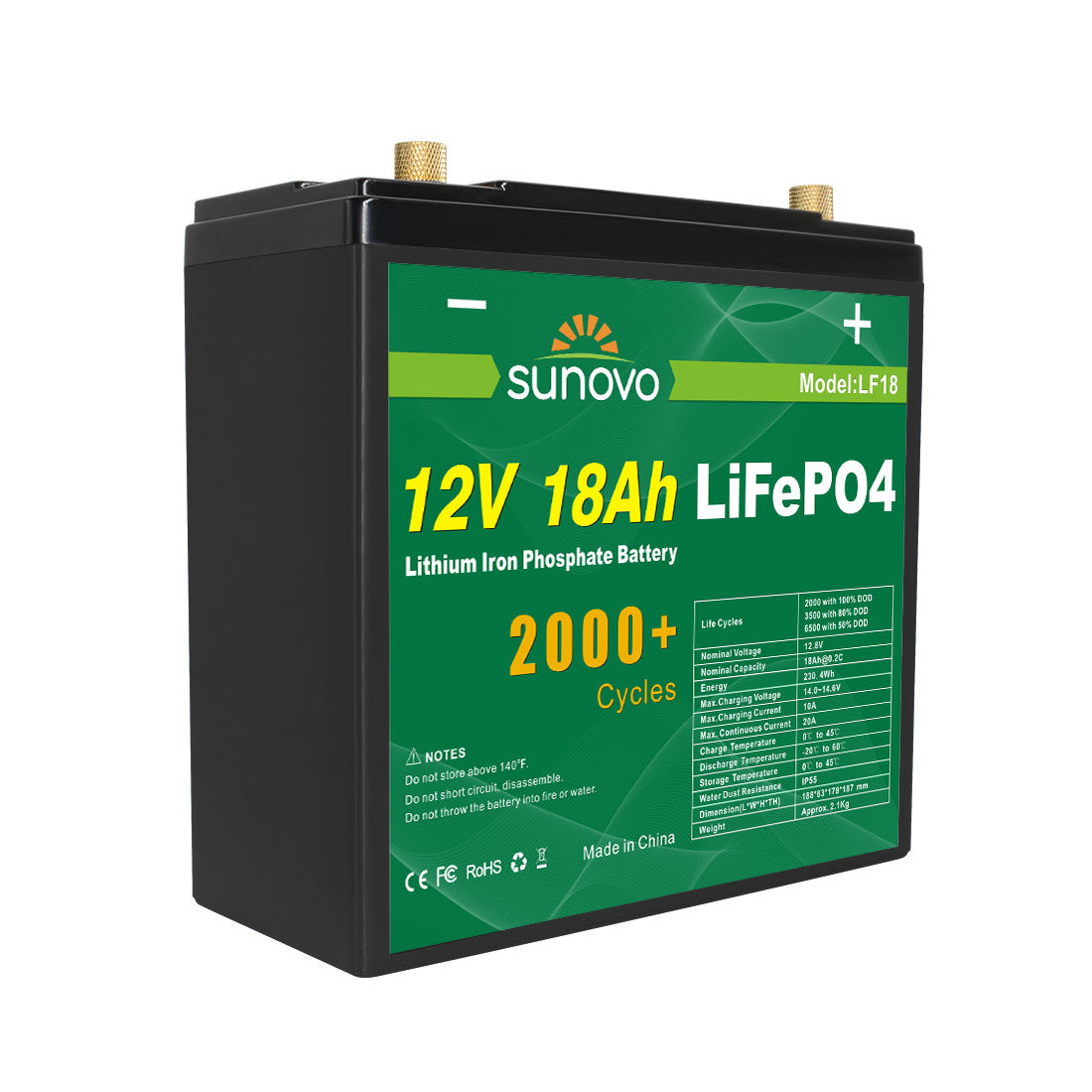 Outdoor Power Equipment: Samland 12V 18AH Deep Circle Lifepo4 Battery Rechargeable Lithium