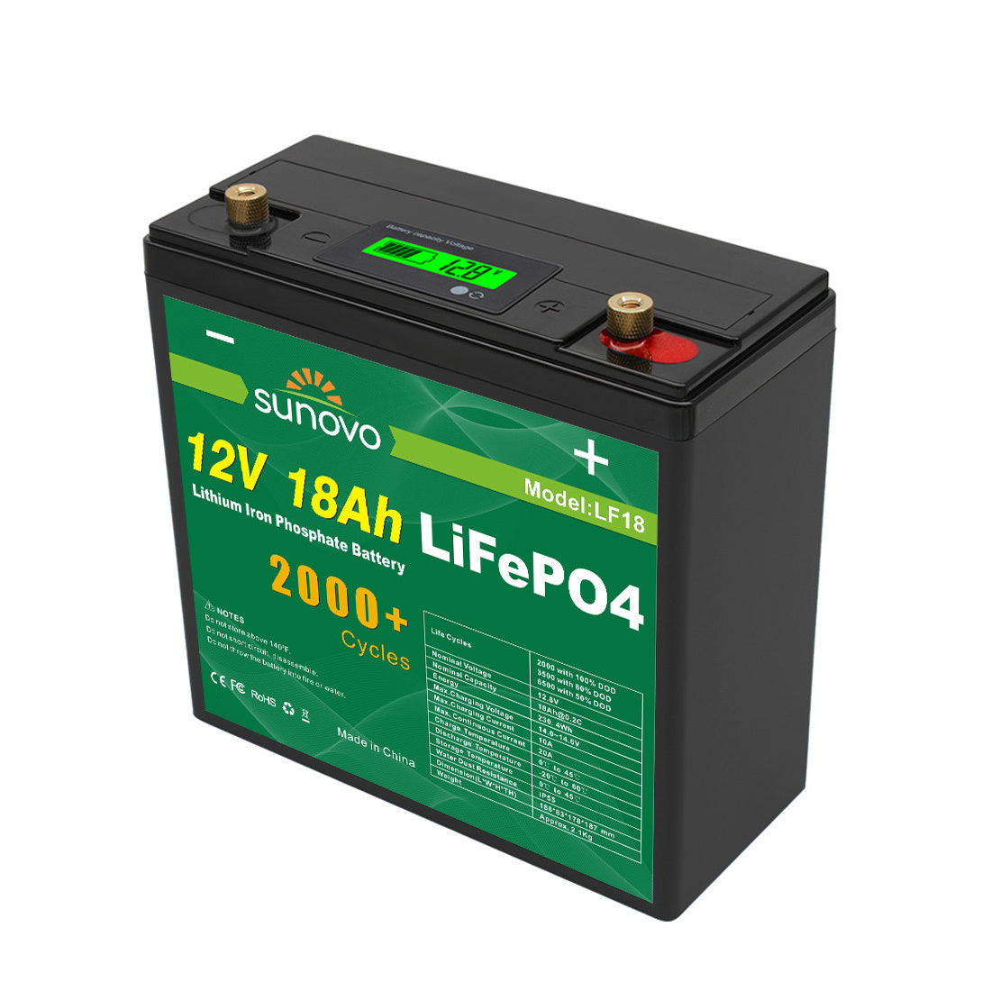 Outdoor Power Equipment: Samland 12V 18AH Deep Circle Lifepo4 Battery Rechargeable Lithium