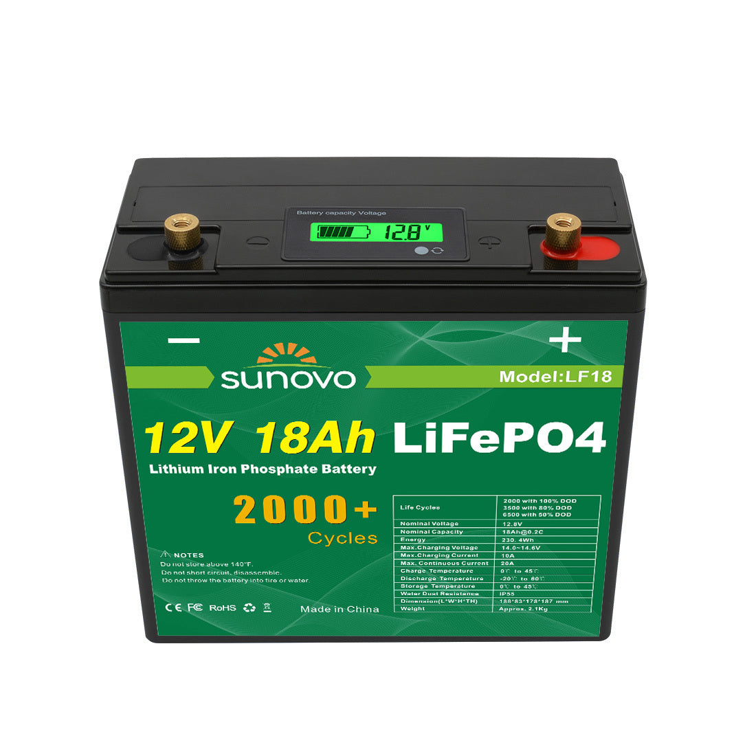 Outdoor Power Equipment: Samland 12V 18AH Deep Circle Lifepo4 Battery Rechargeable Lithium