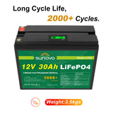 Batteries & Generators: Samland 12V 30AH Deep Circle Lifepo4 Battery Rechargeable Lithium