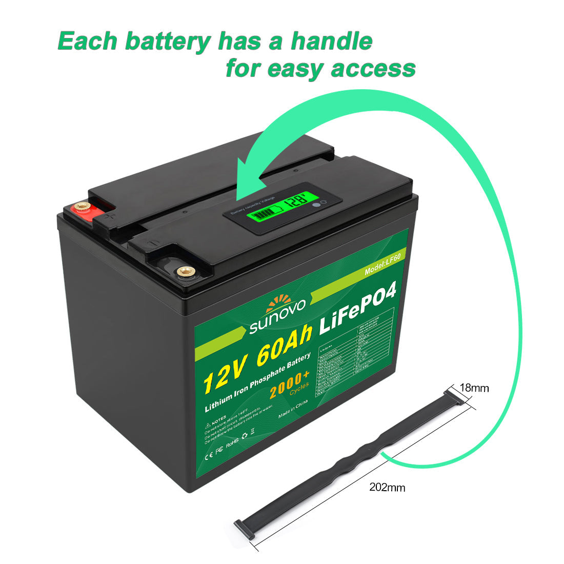 Batteries & Generators: Samland 12V 60AH Deep Circle Lifepo4 Lithium Battery Rechargeable