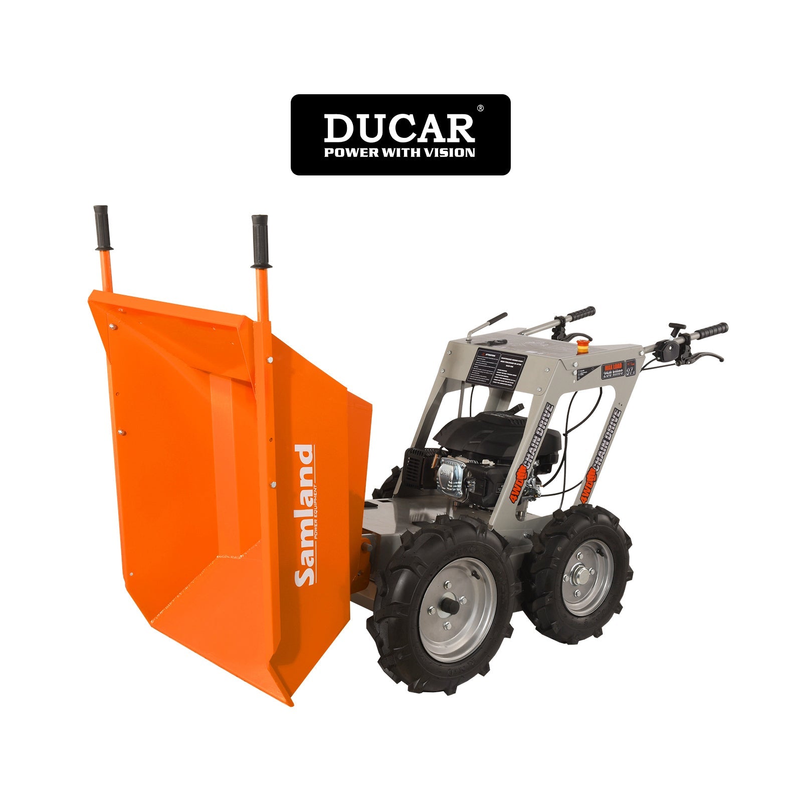 Fuel & Exhaust: Samland 6.5HP Petrol Power Assisted Wheelbarrow MINI Dumper