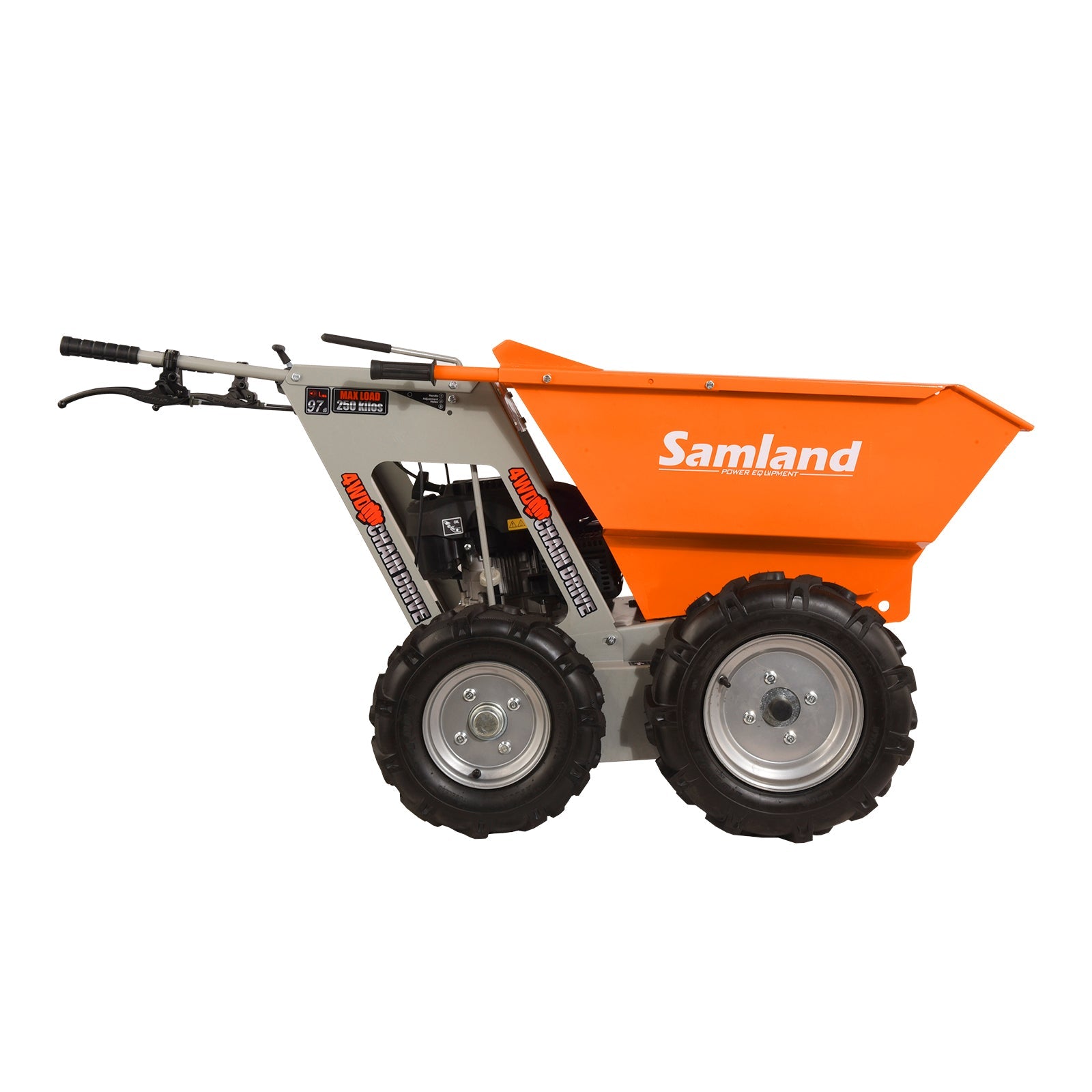 Fuel & Exhaust: Samland 6.5HP Petrol Power Assisted Wheelbarrow MINI Dumper