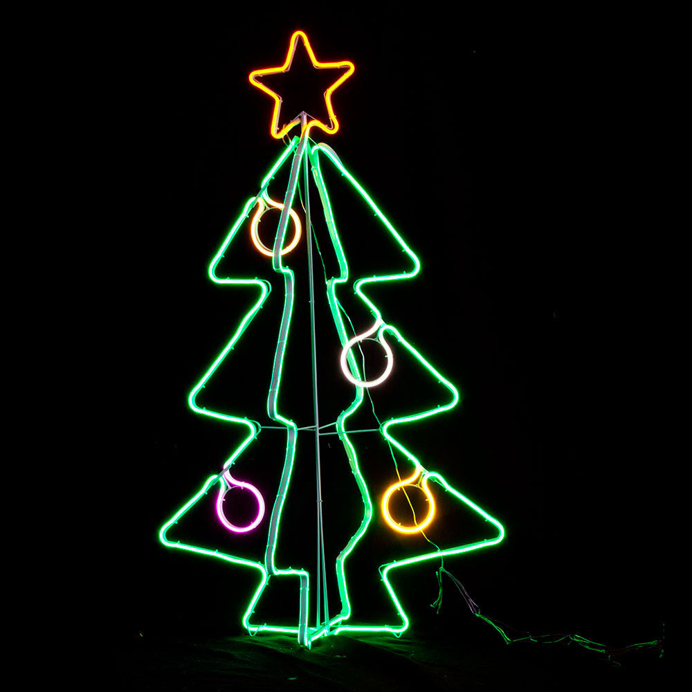 Outdoor Decorations & Lights: Samland Neon Light 3D Christmas Tree