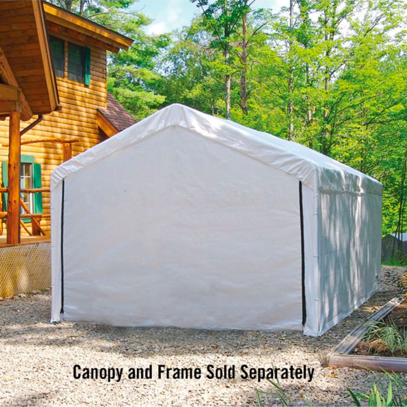 Canopies & Gazebos: Samland Carport Wall for 10x20 ft Garage Shelter Canopy (PGS1107WALL) - White Wall Accessory Only