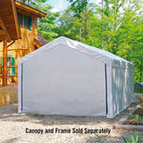 Canopies & Gazebos: Samland Carport Wall for 10x20 ft Garage Shelter Canopy (PGS1107WALL) - White Wall Accessory Only