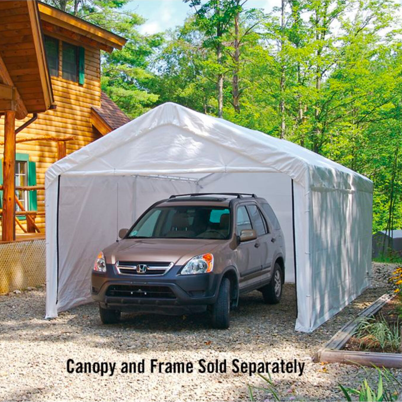 Canopies & Gazebos: Samland Carport Wall for 10x20 ft Garage Shelter Canopy (PGS1107WALL) - White Wall Accessory Only