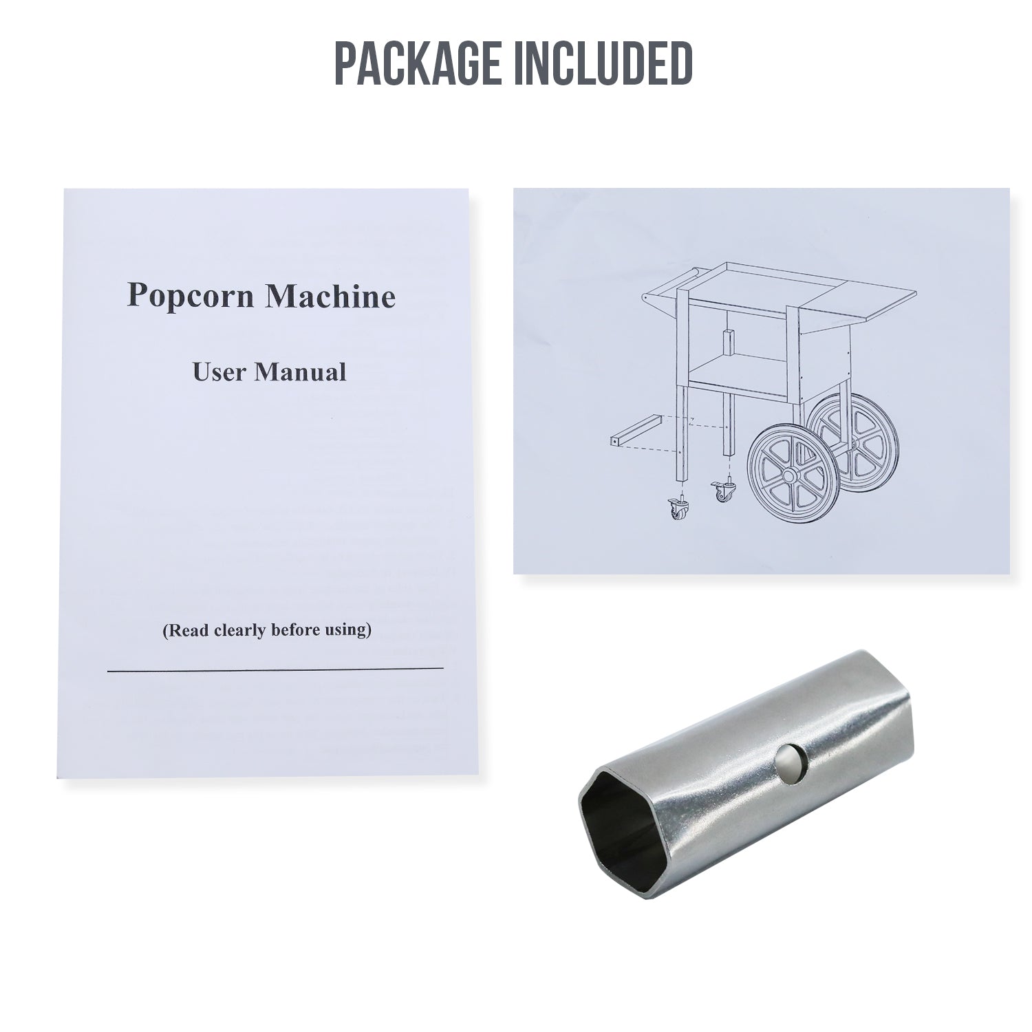 Kitchen & Dining Trolleys: Samland Large Wheeled Cart Trolley for Popcorn Machine